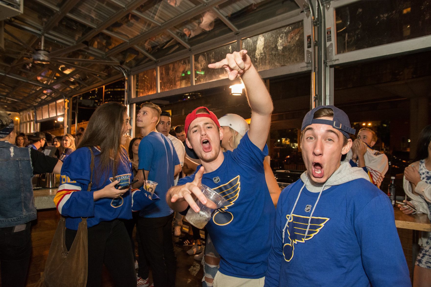 Blues Fans at Wheelhouse during Stanley Cup Final Game 7. Spons